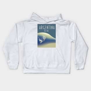 Argentina ski poster Kids Hoodie